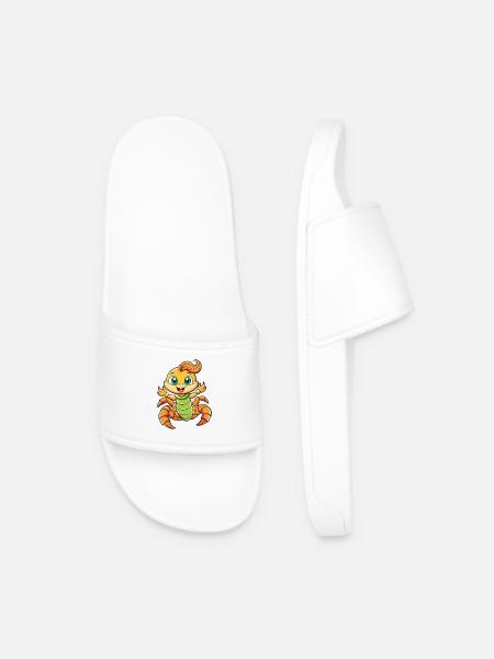 Skorpion Niedliche Zeichentrickfigur Kawaii Clipart - Männer Badelatschen - Weiß