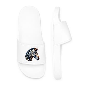 Zèbre polygonal - Claquettes Homme - blanc - Devant