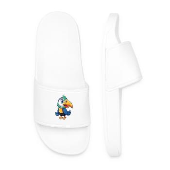 Toucan Cute Cartoon Character Kawaii Clipart - Men’s Pool Sliders - white - Front