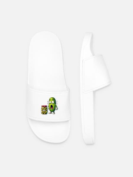 Funny cucumber design - Men’s Pool Sliders - white