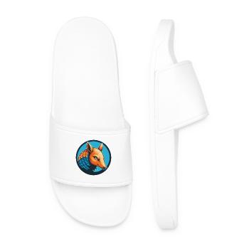 Gürteltier Niedliches Kawaii Cartoon Tier Haustier Logo - Männer Badelatschen - Weiß - Vorne