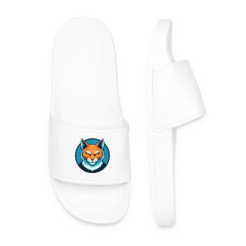 Katze Niedlich Kawaii Cartoon Clipart Tier Haustier Logo - Männer Badelatschen - Weiß - Vorne