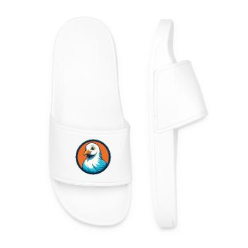 Taube Niedliche Kawaii Cartoon Clipart Tier Haustier Logo - Männer Badelatschen - Weiß - Vorne