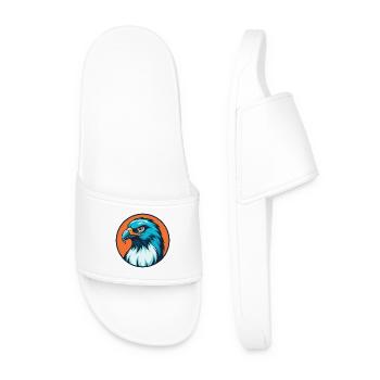 faucon mignon kawaii dessin animé clipart animal animal de compagnie logo - Claquettes Homme - blanc - Devant