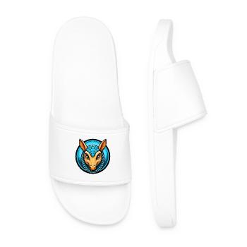 Armadillo Colorful Kawaii Cartoon Character Animal - Men’s Pool Sliders - white - Front