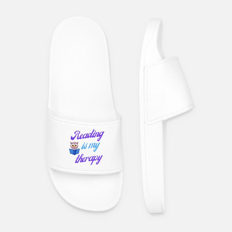 Reading therapy gift - Men’s Pool Sliders - white