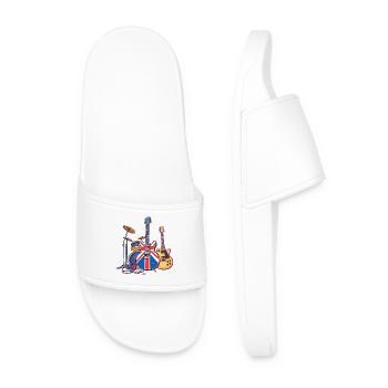 Rock Band Union Guitar Art - Men’s Pool Sliders - white - Front