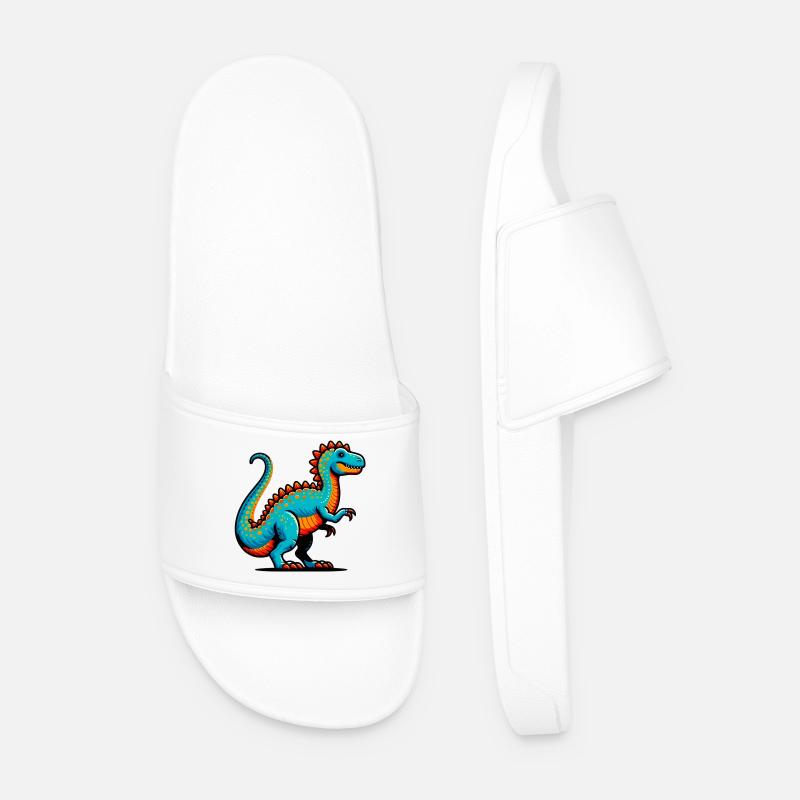 Dinosaur - Men’s Pool Sliders - white