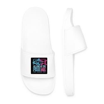 As long as you fish me perch design - Men’s Pool Sliders - white - Front