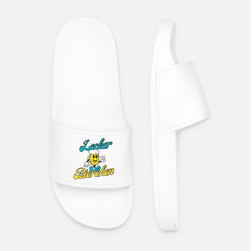 Lecker Bierchen - Männer Badelatschen - Weiß