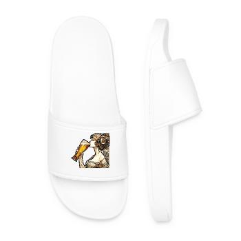 Femme buvant de la bière cadeau - Claquettes Homme - blanc - Devant