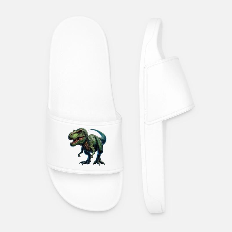 Dinosaur - Men’s Pool Sliders - white