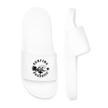 Nocturnal Wolf Silhouette - Men’s Pool Sliders - white - Front