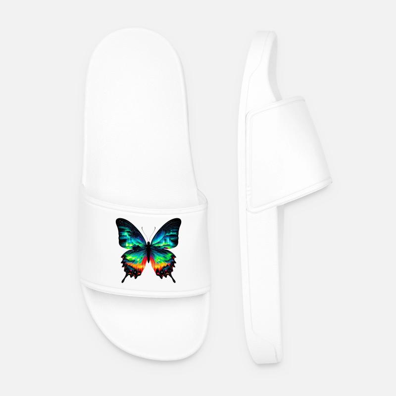 Schmetterling - Männer Badelatschen - Weiß