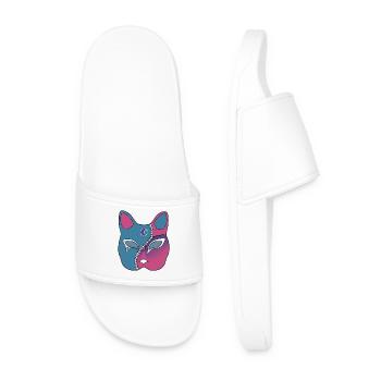 Zip Face Franken Neko Mask - Men’s Pool Sliders - white - Front