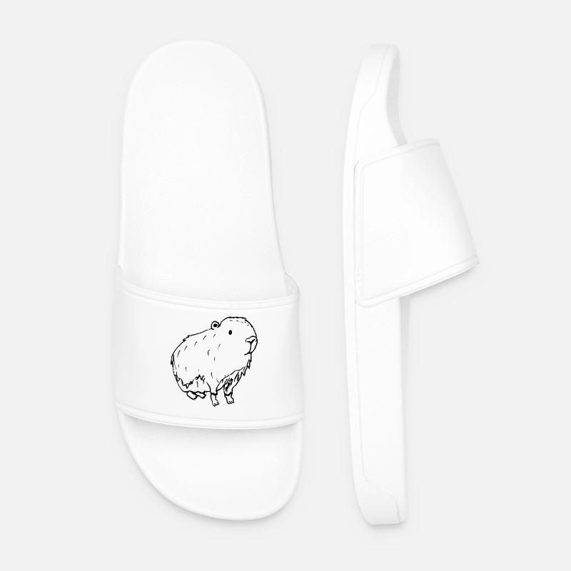 Abstract Kapybara Black - Men’s Pool Sliders - white