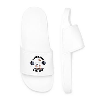 Leg Day Goose Leg Training Funny Gym Gift - Men’s Pool Sliders - white - Front