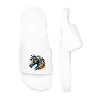 Horse - Men’s Pool Sliders - white - Front