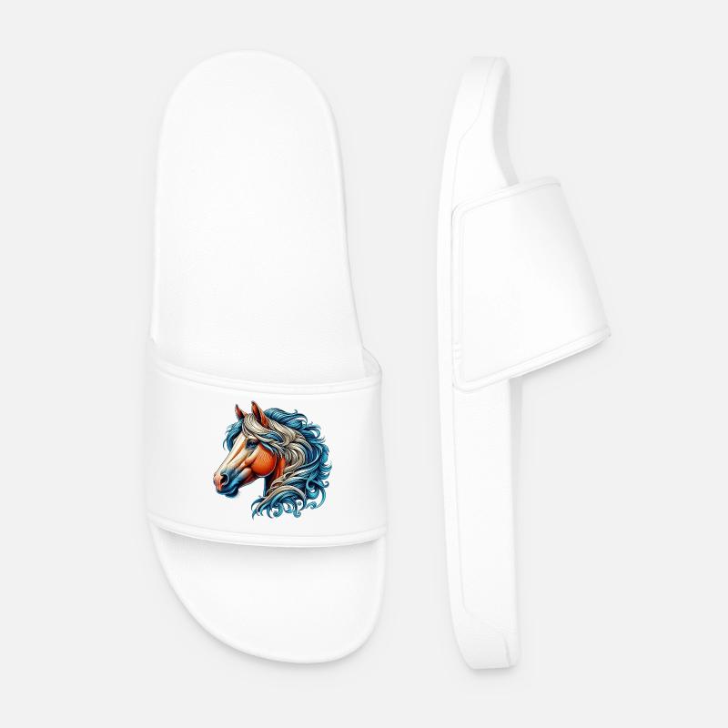 Pferd - Männer Badelatschen - Weiß