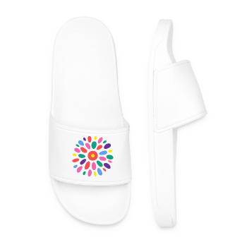 VALENTINE'S DAY. Bachelorette party. I LOVE YOU. I LOVE YOU. LOVE - Men’s Pool Sliders - white - Front