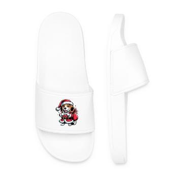 Beagle Santa Claus - Claquettes Homme - blanc - Devant