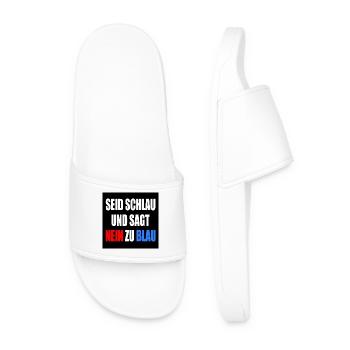 be smart and say no to blue - fck afd - Men’s Pool Sliders - white - Front
