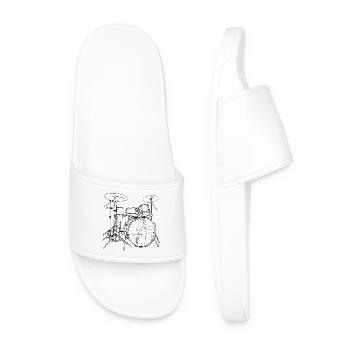 Drum Sketch - Men’s Pool Sliders - white - Front