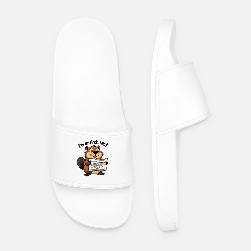 Biber Architecte – Constructeur de barrages - Claquettes Homme - blanc