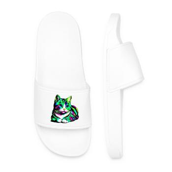 Cat - Men’s Pool Sliders - white - Front