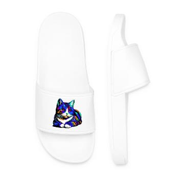 Cat - Men’s Pool Sliders - white - Front