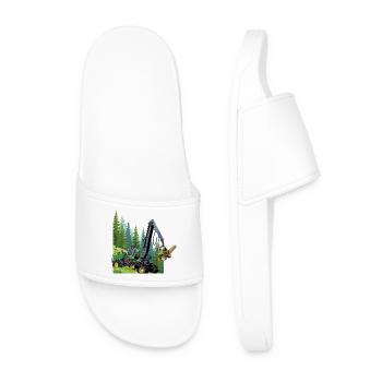 Harvester, harvester in the forest - Men’s Pool Sliders - white - Front