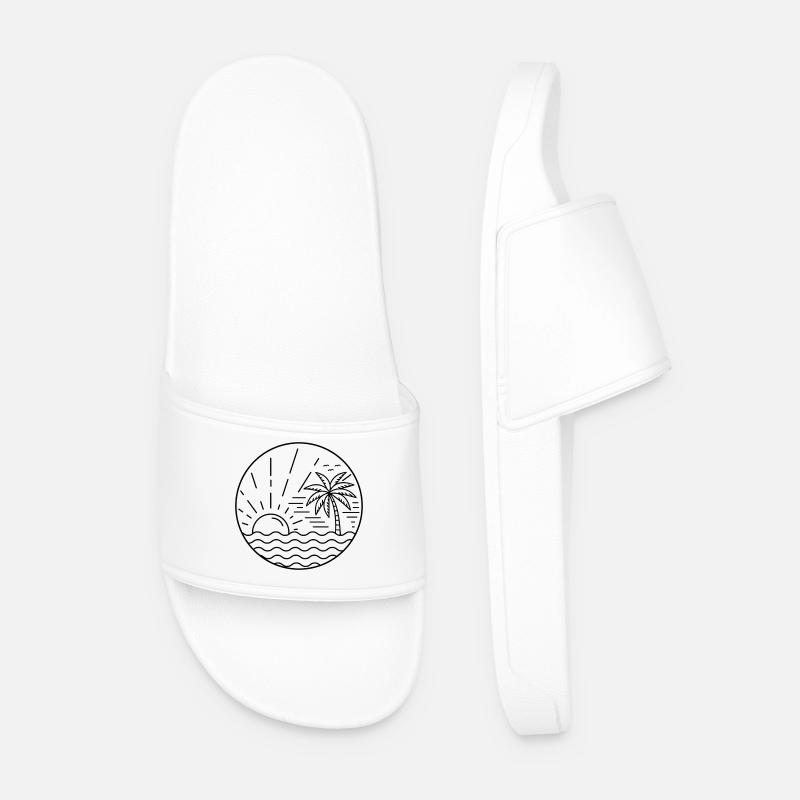 Sunset Circle - Men’s Pool Sliders - white
