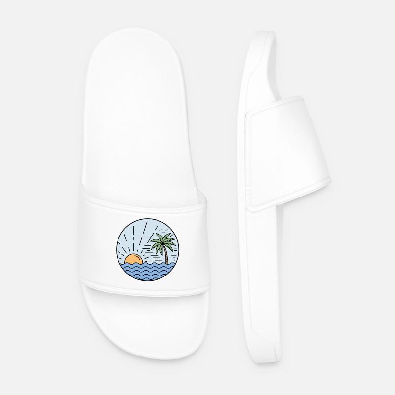 Sunset Circle - Men’s Pool Sliders - white
