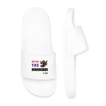 Keep calm - the hummingbird is here - Men’s Pool Sliders - white - Front
