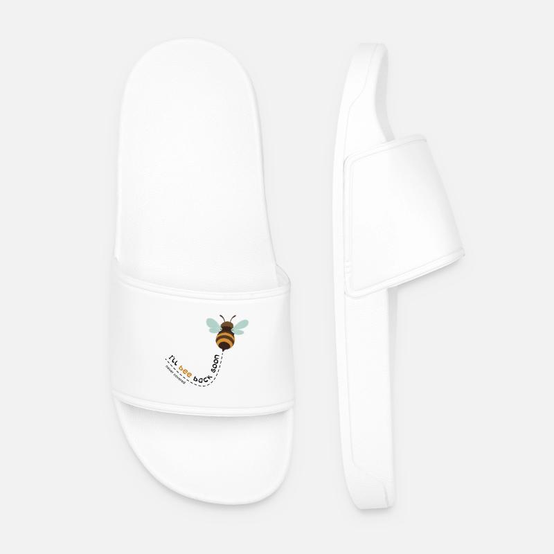 I'll bee back soon - Men’s Pool Sliders - white