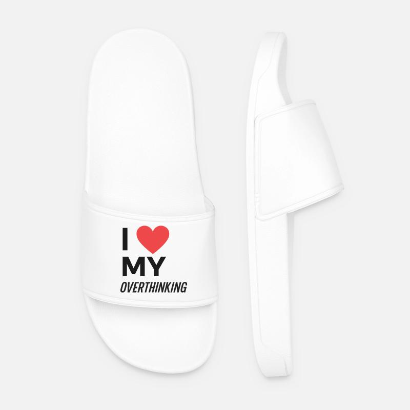 J’adore trop réfléchir - Claquettes Homme - blanc