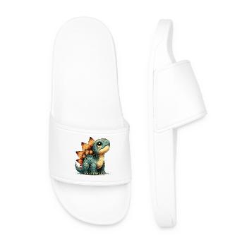 Stegosaurus Baby Dino Babydino Dinobaby Gift - Men’s Pool Sliders - white - Front