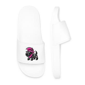 Scottish Terrier Punk Music - Men’s Pool Sliders - white - Front