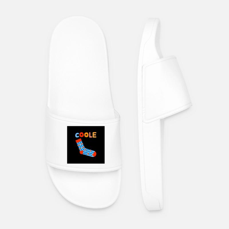 Cool sock socks and funny saying - Men’s Pool Sliders - white