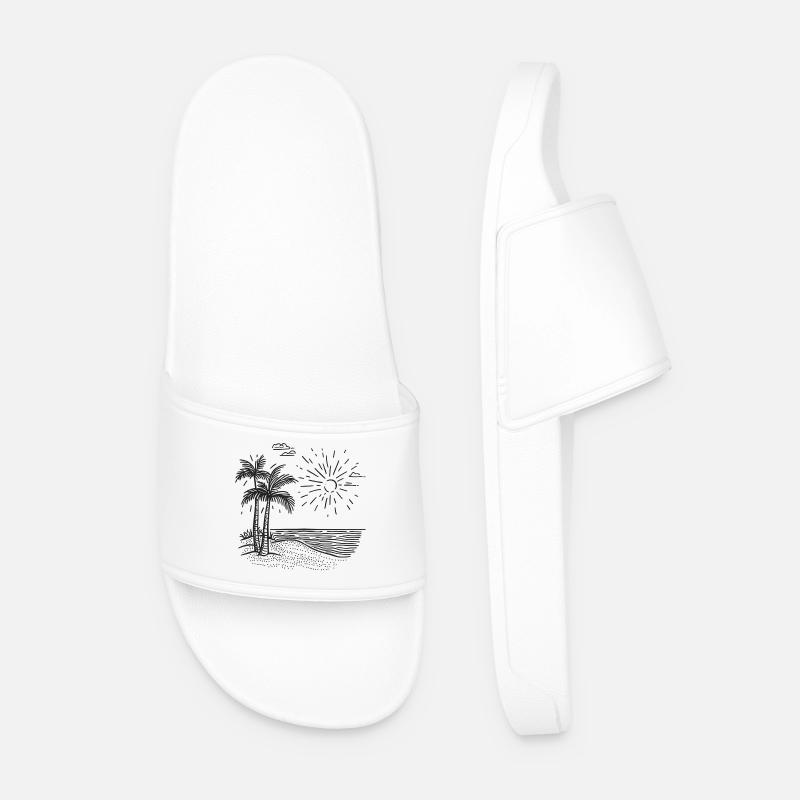 Vacation Mode - Men’s Pool Sliders - white