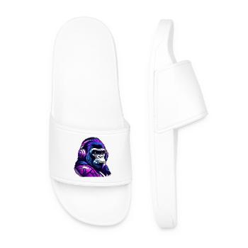 Motif gorille futuriste avec casque - Claquettes Homme - blanc - Devant