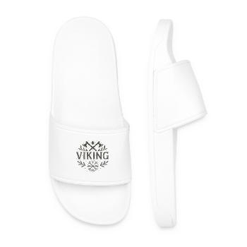 Symbole viking avec haches et Vegvisir - Claquettes Homme - blanc - Devant