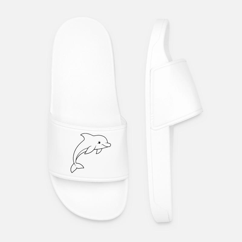 Minimalistic Dolphin - Männer Badelatschen - Weiß