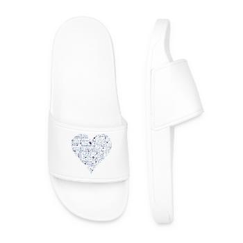 Cœur maritime, bleu - Claquettes Homme - blanc - Devant