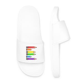 LETTER E NAME GIFTS FIRST NAME SCHOOLCHILD - Men’s Pool Sliders - white - Front