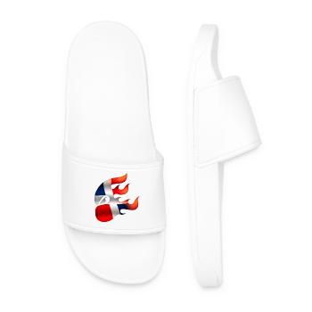 Flag of the Dominican Republic - Men’s Pool Sliders - white - Front