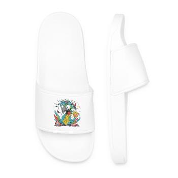 Cuclillo Perroquet Conception de dessin ludique | Coloré - Claquettes Homme - blanc - Devant