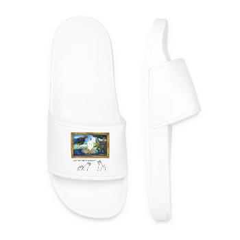 Cluck, that's what I call real art - in English - Men’s Pool Sliders - white - Front