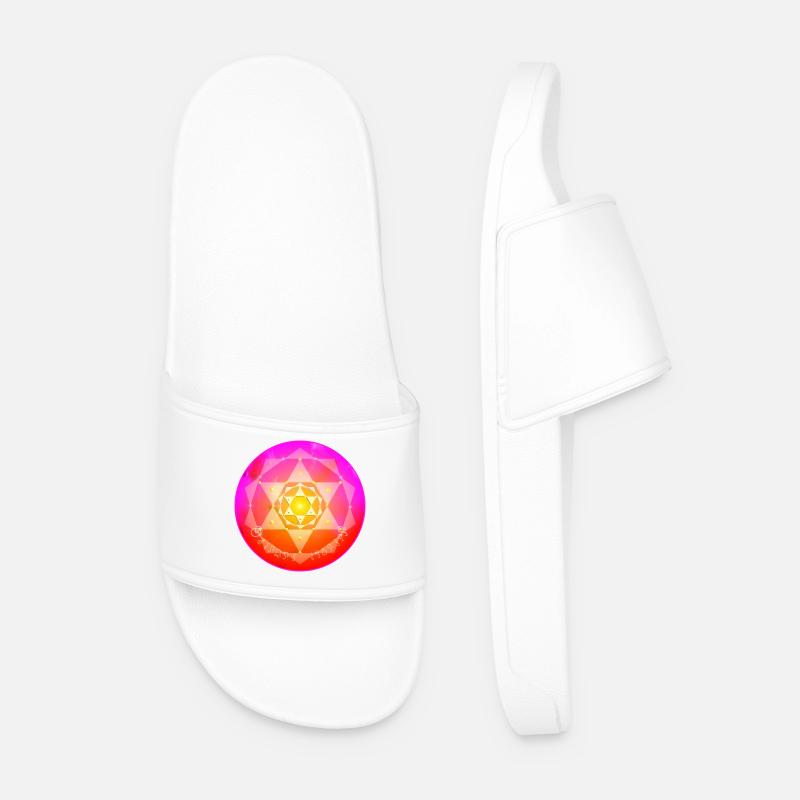 Kordulah Kristall Mandala - ElshaddaiShikaina - Männer Badelatschen - Weiß