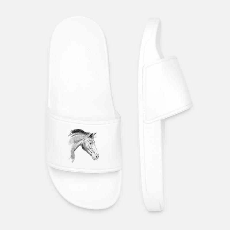 Pferd - Männer Badelatschen - Weiß
